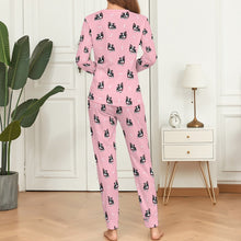 Load image into Gallery viewer, Bow Tie Boston Terriers Women&#39;s Soft Pajama Set - 4 Colors-Pajamas-Apparel, Boston Terrier, Pajamas-Pink-XS-1