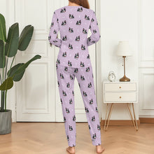 Load image into Gallery viewer, Bow Tie Boston Terriers Women&#39;s Soft Pajama Set - 4 Colors-Pajamas-Apparel, Boston Terrier, Pajamas-Thistle Purple-XS-5