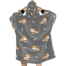 Load image into Gallery viewer, Bow Tie Corgis Love Blanket Hoodie for Women-12