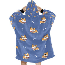 Load image into Gallery viewer, Bow Tie Corgis Love Blanket Hoodie for Women-6