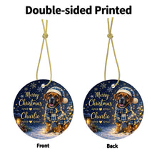 Load image into Gallery viewer, Boxer Christmas Ornament - Cozy Winter Pet Portrait Design - Personalize with Photo and Name-Christmas Ornament-Christmas,Christmas Ornament,Personalize Artwork-4