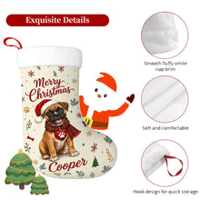 Load image into Gallery viewer, Boxer Christmas Stocking - Cozy Festive Wishes - Personalize with Photo and Name-Christmas Ornament-Christmas,Christmas Stocking,Personalize Artwork-5
