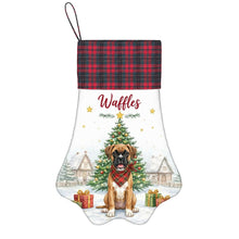 Load image into Gallery viewer, Boxer Christmas Stocking - Home for the Holidays - Personalize with Photo and Name-Christmas Ornament-Christmas,Christmas Stocking,Personalize Artwork-3