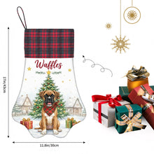 Load image into Gallery viewer, Boxer Christmas Stocking - Home for the Holidays - Personalize with Photo and Name-Christmas Ornament-Christmas,Christmas Stocking,Personalize Artwork-4