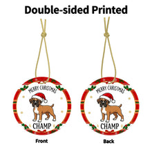Load image into Gallery viewer, Boxer Dog Christmas Ornament - Personalized Whimsical Holiday Cartoon Art Design - with Name-Christmas Ornament-Boxer,Christmas,Personalize Artwork-6