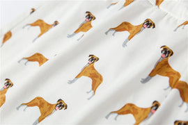 Boxer Dog Mom Cotton Crop Top and Shorts Sleeping Set-Pajamas-Apparel, Boxer, Dog Mom Gifts, Pajamas-10