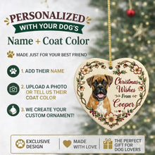Load image into Gallery viewer, Boxer Dog Ornament - Christmas Wishes Design - Personalized with Name-Christmas Ornament-Boxer,Christmas,Personalize Artwork-2
