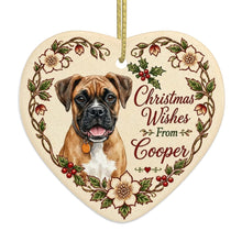 Load image into Gallery viewer, Boxer Dog Ornament - Christmas Wishes Design - Personalized with Name-Christmas Ornament-Boxer,Christmas,Personalize Artwork-4