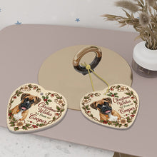 Load image into Gallery viewer, Boxer Dog Ornament - Christmas Wishes Design - Personalized with Name-Christmas Ornament-Boxer,Christmas,Personalize Artwork-6