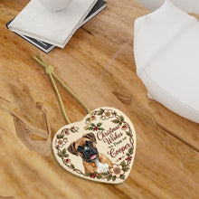 Load image into Gallery viewer, Boxer Dog Ornament - Christmas Wishes Design - Personalized with Name-Christmas Ornament-Boxer,Christmas,Personalize Artwork-7