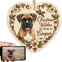 Load image into Gallery viewer, Boxer Dog Ornament - Christmas Wishes Design - Personalized with Name-Christmas Ornament-Boxer,Christmas,Personalize Artwork-1