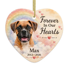 Load image into Gallery viewer, Boxer Dog Ornament - Forever In Our Hearts Design - Personalized with Name-Christmas Ornament-Boxer,Christmas,Personalize Artwork-4