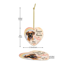 Load image into Gallery viewer, Boxer Dog Ornament - Forever In Our Hearts Design - Personalized with Name-Christmas Ornament-Boxer,Christmas,Personalize Artwork-5