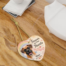 Load image into Gallery viewer, Boxer Dog Ornament - Forever In Our Hearts Design - Personalized with Name-Christmas Ornament-Boxer,Christmas,Personalize Artwork-7