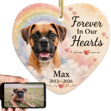 Load image into Gallery viewer, Boxer Dog Ornament - Forever In Our Hearts Design - Personalized with Name-Christmas Ornament-Boxer,Christmas,Personalize Artwork-1