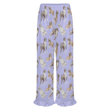 Load image into Gallery viewer, Boxer Dog Pajama Pants for Women - Ruffle Hem Design - Watercolor Symphony Boxer Dogs-Pajamas-Apparel,Boxer,Dog Mom Gifts,Pajamas-18