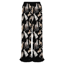 Load image into Gallery viewer, Boxer Dog Pajama Pants for Women - Ruffle Hem Design - Watercolor Symphony Boxer Dogs-Pajamas-Apparel,Boxer,Dog Mom Gifts,Pajamas-20