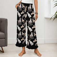 Load image into Gallery viewer, Boxer Dog Pajama Pants for Women - Ruffle Hem Design - Watercolor Symphony Boxer Dogs-Pajamas-Apparel,Boxer,Dog Mom Gifts,Pajamas-21