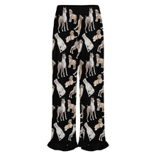 Load image into Gallery viewer, Boxer Dog Pajama Pants for Women - Ruffle Hem Design - Watercolor Symphony Boxer Dogs-Pajamas-Apparel,Boxer,Dog Mom Gifts,Pajamas-22