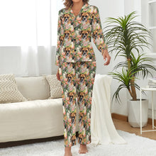 Load image into Gallery viewer, Boxer in Bloom Pajama Set for Women-Pajamas-Apparel, Boxer, Pajamas-S-White-1