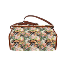 Load image into Gallery viewer, Boxer in Bloom Satchel Bag Purse-Accessories-Accessories, Bags, Boxer, Purse-Black1-ONE SIZE-5