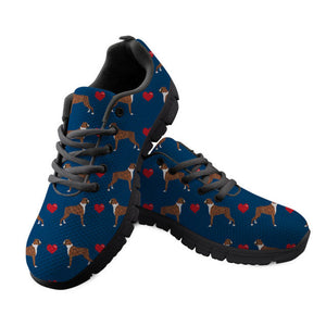 Boxer Love Women's Sneakers-Footwear-Boxer, Dogs, Footwear, Shoes-Blue with Black Sole-4-3
