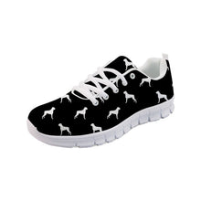 Load image into Gallery viewer, Boxer Love Women&#39;s Sneakers-Footwear-Boxer, Dogs, Footwear, Shoes-Black with White Sole-4-6