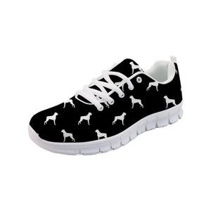 Boxer Love Women's Sneakers-Footwear-Boxer, Dogs, Footwear, Shoes-Black with White Sole-4-6