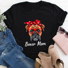 Load image into Gallery viewer, Boxer Mom Girl Boxer Dog Mom Cotton T Shirt - 11 Colors-Apparel-Apparel, Boxer, Dog Mom Gifts, Shirt, T Shirt-6