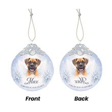 Load image into Gallery viewer, Boxer Ornament - Angel Dog Memorial Design - Personalized with Photo and Name-Christmas Ornament-Boxer,Christmas,Christmas Ornament,Personalize Artwork-5