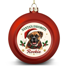 Load image into Gallery viewer, Boxer Ornament - Classic Red Round Shape - Santa's Favourite Design - Personalized with Name-Christmas Ornament-Boxer,Christmas,Personalize Artwork-4