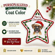 Load image into Gallery viewer, Boxer Ornament - Personalized Star Shaped Christmas Folk-Art Design-Christmas Ornament-Boxer,Christmas,Personalize Artwork-2