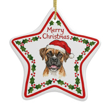 Load image into Gallery viewer, Boxer Ornament - Personalized Star Shaped Christmas Folk-Art Design-Christmas Ornament-Boxer,Christmas,Personalize Artwork-3