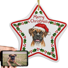 Load image into Gallery viewer, Boxer Ornament - Personalized Star Shaped Christmas Folk-Art Design-Christmas Ornament-Boxer,Christmas,Personalize Artwork-1