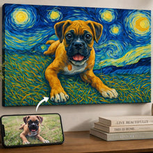 Load image into Gallery viewer, Photo of starry night inspired Boxer wall art