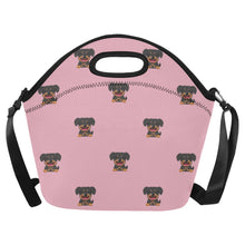 Load image into Gallery viewer, Brave Rottweiler Puppy Neoprene Lunch Bag-Pink-ONESIZE-6