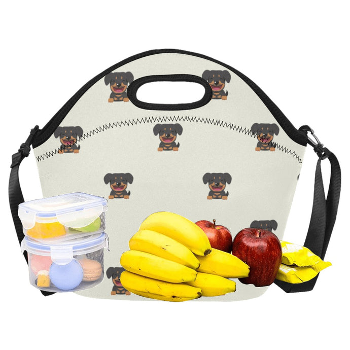 Brave Rottweiler Puppy Neoprene Lunch Bag-3