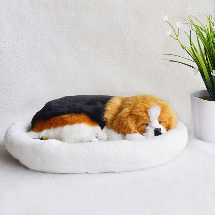 Breathing Beagle Stuffed Animal with Faux Fur-Stuffed Animals-Beagle, Car Accessories, Home Decor, Stuffed Animal-1
