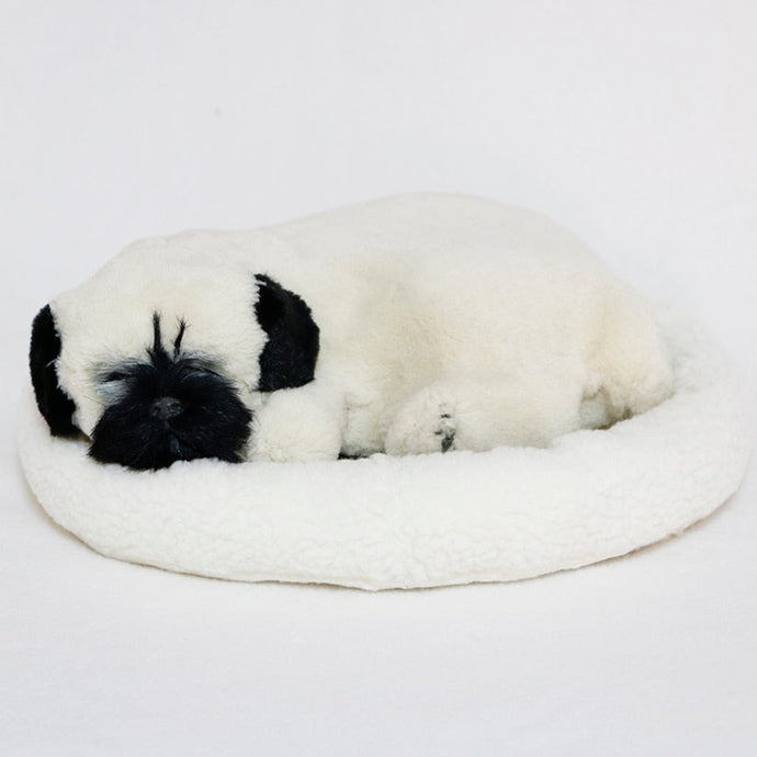 Breathing Pug Stuffed Animal with Faux Fur-Stuffed Animals-Car Accessories, Home Decor, Pug, Stuffed Animal-1