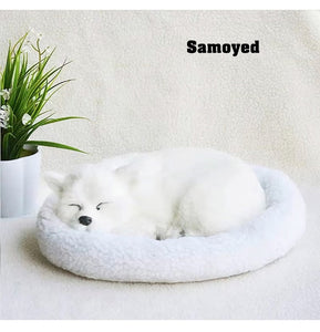 Breathing Samoyed Stuffed Animal with Faux Fur-Stuffed Animals-Car Accessories, Home Decor, Samoyed, Stuffed Animal-27