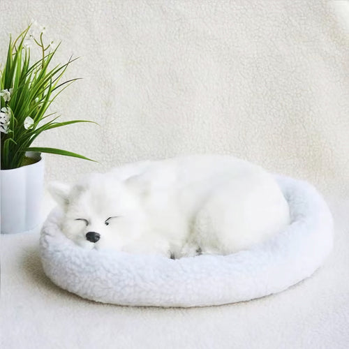 Breathing Samoyed Stuffed Animal with Faux Fur-Stuffed Animals-Car Accessories, Home Decor, Samoyed, Stuffed Animal-1