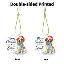Load image into Gallery viewer, Brittany Spaniel Christmas Ornament - Cozy Winter Pet Portrait Design - Personalize with Photo and Name-Christmas Ornament-Christmas,Christmas Ornament,Personalize Artwork-4