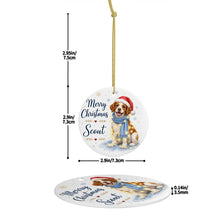 Load image into Gallery viewer, Brittany Spaniel Christmas Ornament - Cozy Winter Pet Portrait Design - Personalize with Photo and Name-Christmas Ornament-Christmas,Christmas Ornament,Personalize Artwork-5
