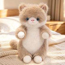 Load image into Gallery viewer, Brown and White Cat Stuffed Animal - Fluffy Standing Cat Plush Toy-Stuffed Animals-Cat Memorial Gifts,Cats-12