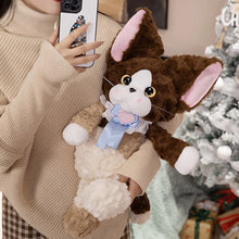 Load image into Gallery viewer, Brown and White Devon Rex Stuffed Animal - French Bow Knot Design-4