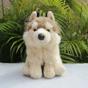 Brown and White Husky Love Stuffed Animal Plush Toy-Stuffed Animals-Home Decor, Siberian Husky, Stuffed Animal-2