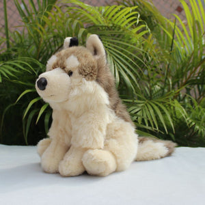 Brown and White Husky Love Stuffed Animal Plush Toy-Stuffed Animals-Home Decor, Siberian Husky, Stuffed Animal-4