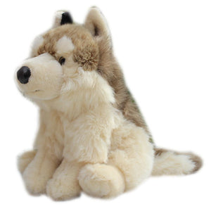 Brown and White Husky Love Stuffed Animal Plush Toy-Stuffed Animals-Home Decor, Siberian Husky, Stuffed Animal-5