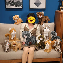 Load image into Gallery viewer, Brown and White Tabby Cat Plush Toy - Snuggly Scarf Kitty Cat-Stuffed Animals-Cats,Stuffed Animal,Tabby Cat-7