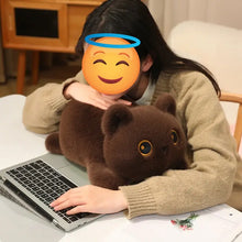Load image into Gallery viewer, Brown Burmese Cat Stuffed Animal - Loafing with Big Eyes and Tiny Paws-Stuffed Animals-Cat Memorial Gifts,Stuffed Animal-17